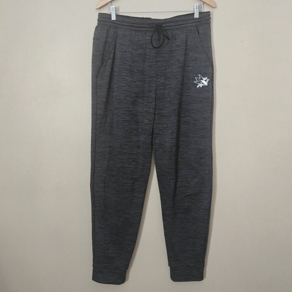 Grey Fanatics Team Issued San Jose Sharks Large Joggers Bay Area